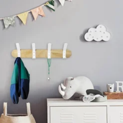 Metal And Wood Hanging Kids' Wall Hooks White - Pillowfort™ 8 Metal And Wood Hanging Kids' Wall Hooks White - Pillowfort™ -Pillowfort GUEST 58464b19 7cfd 4eee bc98 110e58e1429b