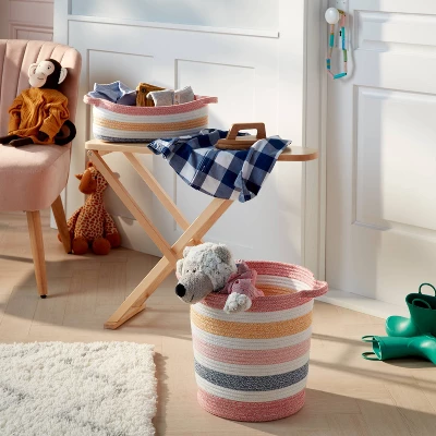 Striped Coiled Rope Kids' Storage Bin - Pillowfort™ 1 Striped Coiled Rope Kids' Storage Bin - Pillowfort™