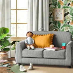Pillowfort 38 Upholstered Kids' Sofa Gray - Pillowfort™