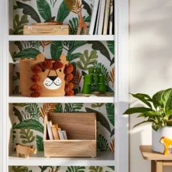 Pillowfort 32 Stackable Wood Kids' Storage Bin Light Brown - Pillowfort™