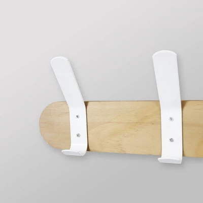 Metal And Wood Hanging Kids' Wall Hooks White - Pillowfort™ 2 Metal And Wood Hanging Kids' Wall Hooks White - Pillowfort™ - Image 2