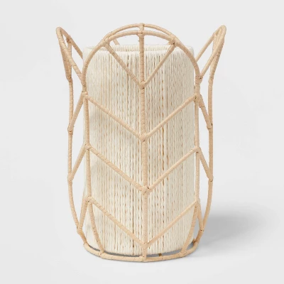 Rattan Tulip Cylinder Bedside Kids' Lamp - Pillowfort™ 4 Rattan Tulip Cylinder Bedside Kids' Lamp - Pillowfort™ - Image 4