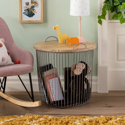 Wire Kids' Storage Floor Bin Gray - Pillowfort™ 1 Wire Kids' Storage Floor Bin Gray - Pillowfort™