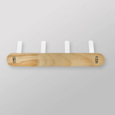 Metal And Wood Hanging Kids' Wall Hooks White - Pillowfort™ 3 Metal And Wood Hanging Kids' Wall Hooks White - Pillowfort™ - Image 3
