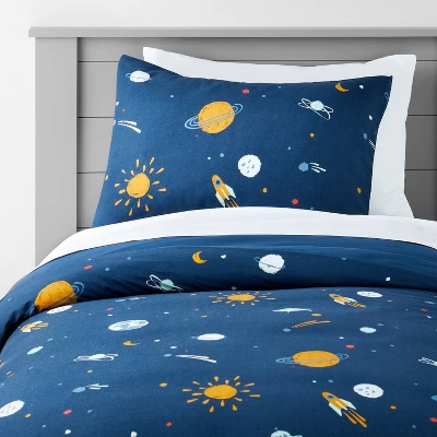 Space Kids' Duvet Cover Navy - Pillowfort™ 3 Space Kids' Duvet Cover Navy - Pillowfort™ - Image 3